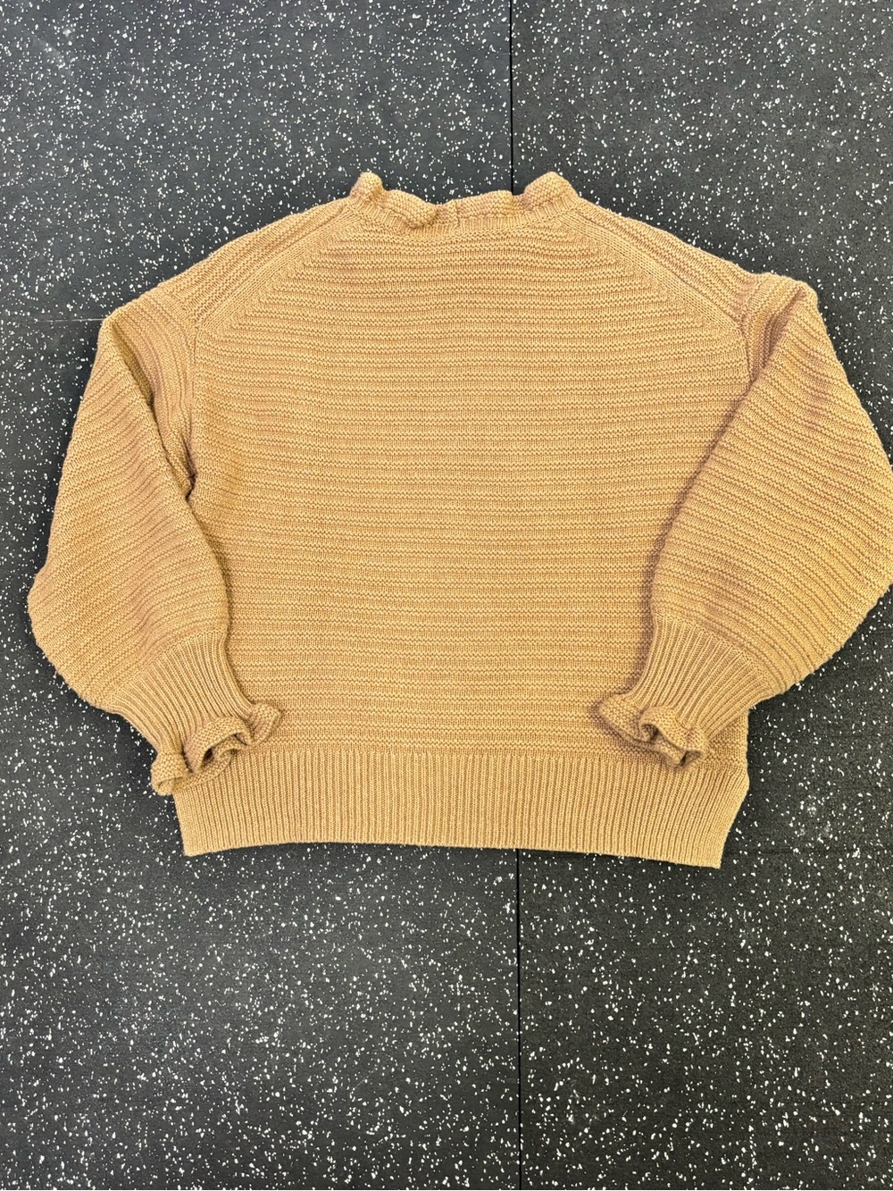 Madewell Camel Ruffle-Edge Crewneck Sweater - Picture 4 of 5